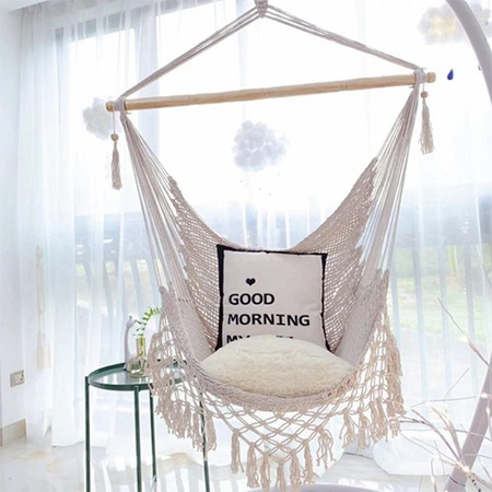 Hand-knotted macramé furnishings and canopies